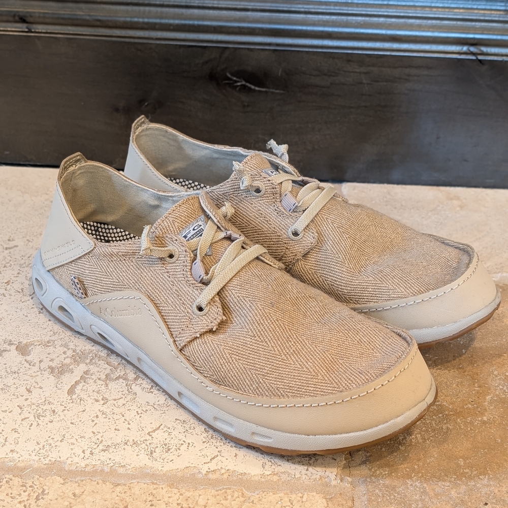 Columbia Tan and Cream Boat Shoes